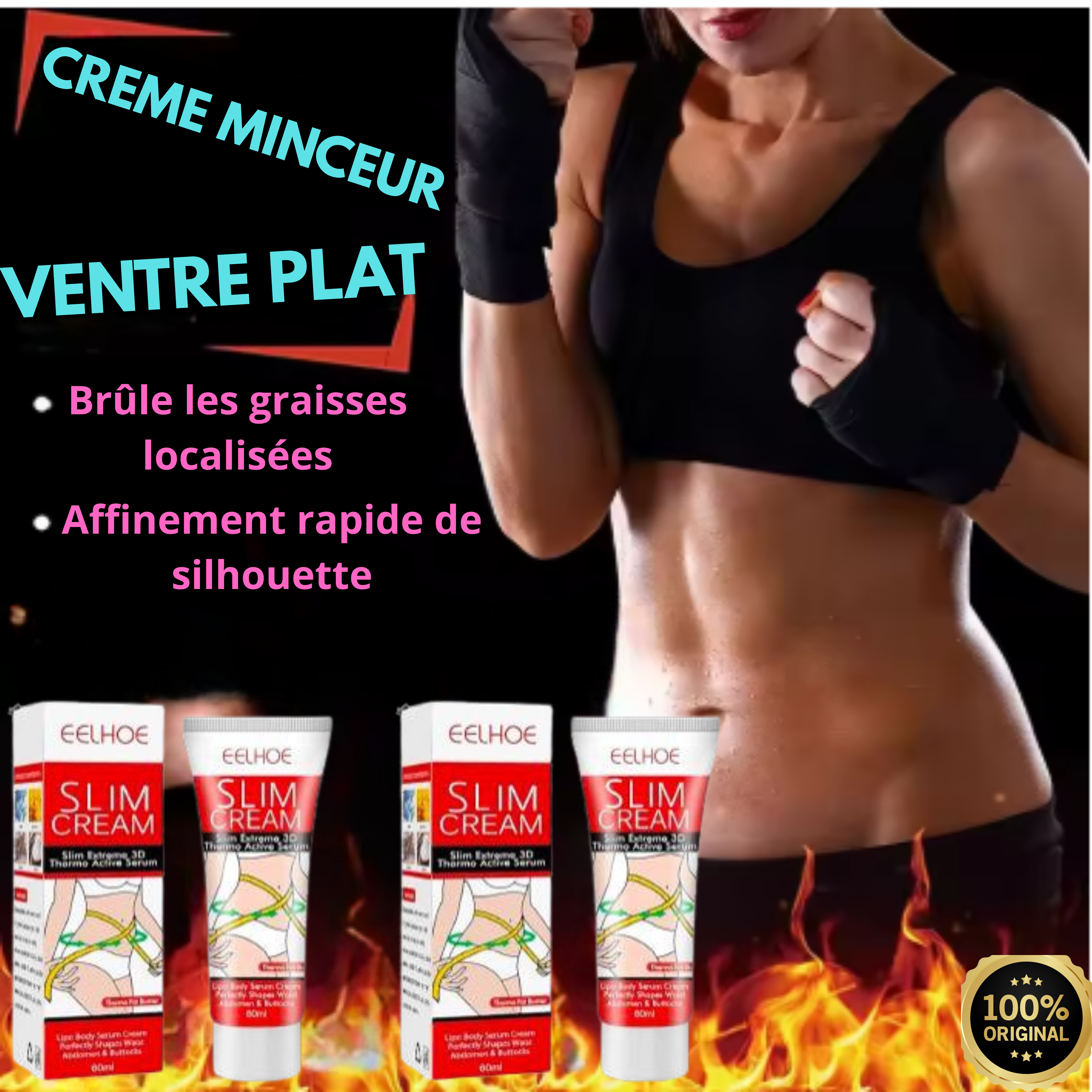 Crème Minceur Thermo-Active – Ventre Plat & Silhouette Affinée.  1 PRODUIT à 7000 CFA                                                        2PRODUIT à 10.000 CFA❤🎁