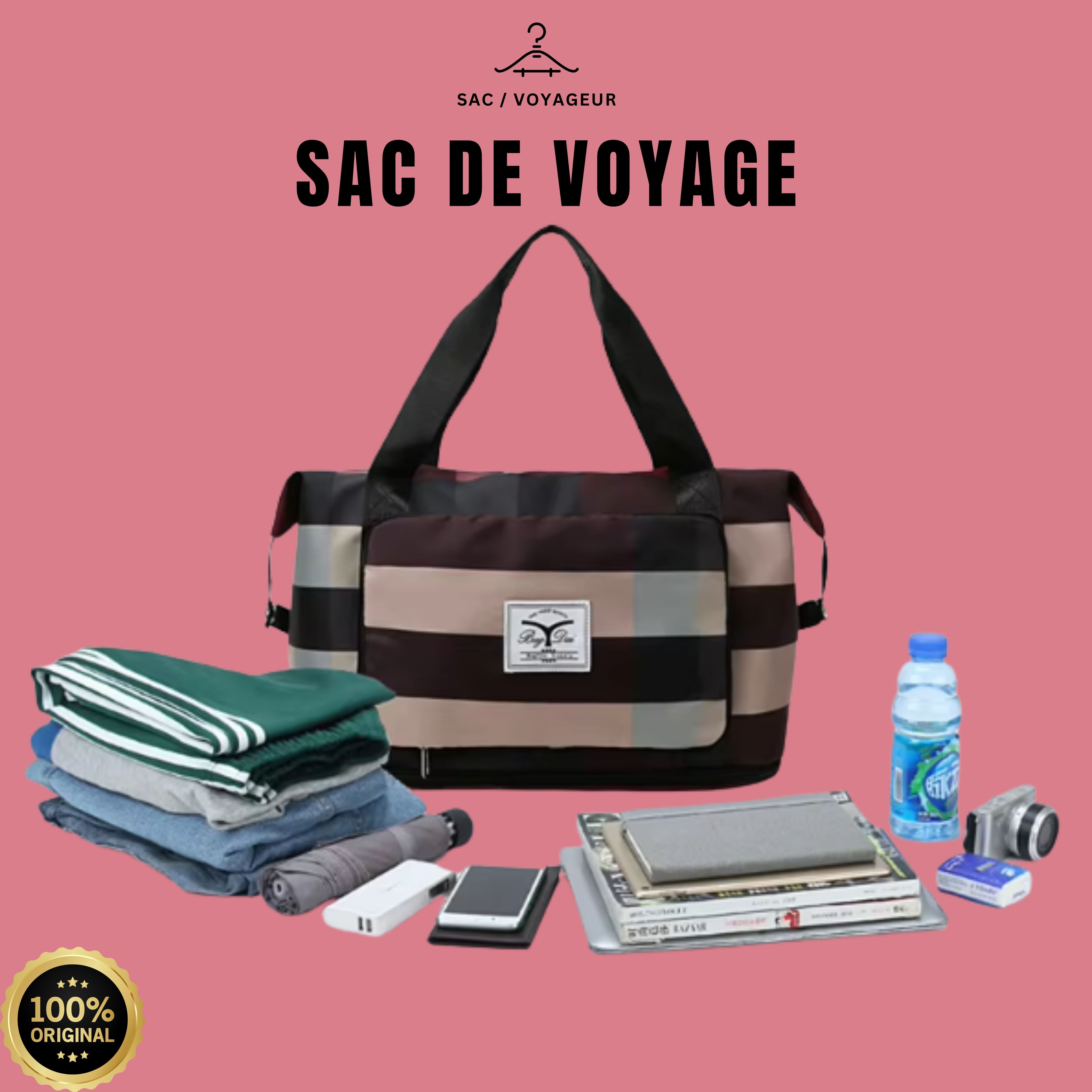 🎒 Sac de Voyage Pliable & Extensible Femme