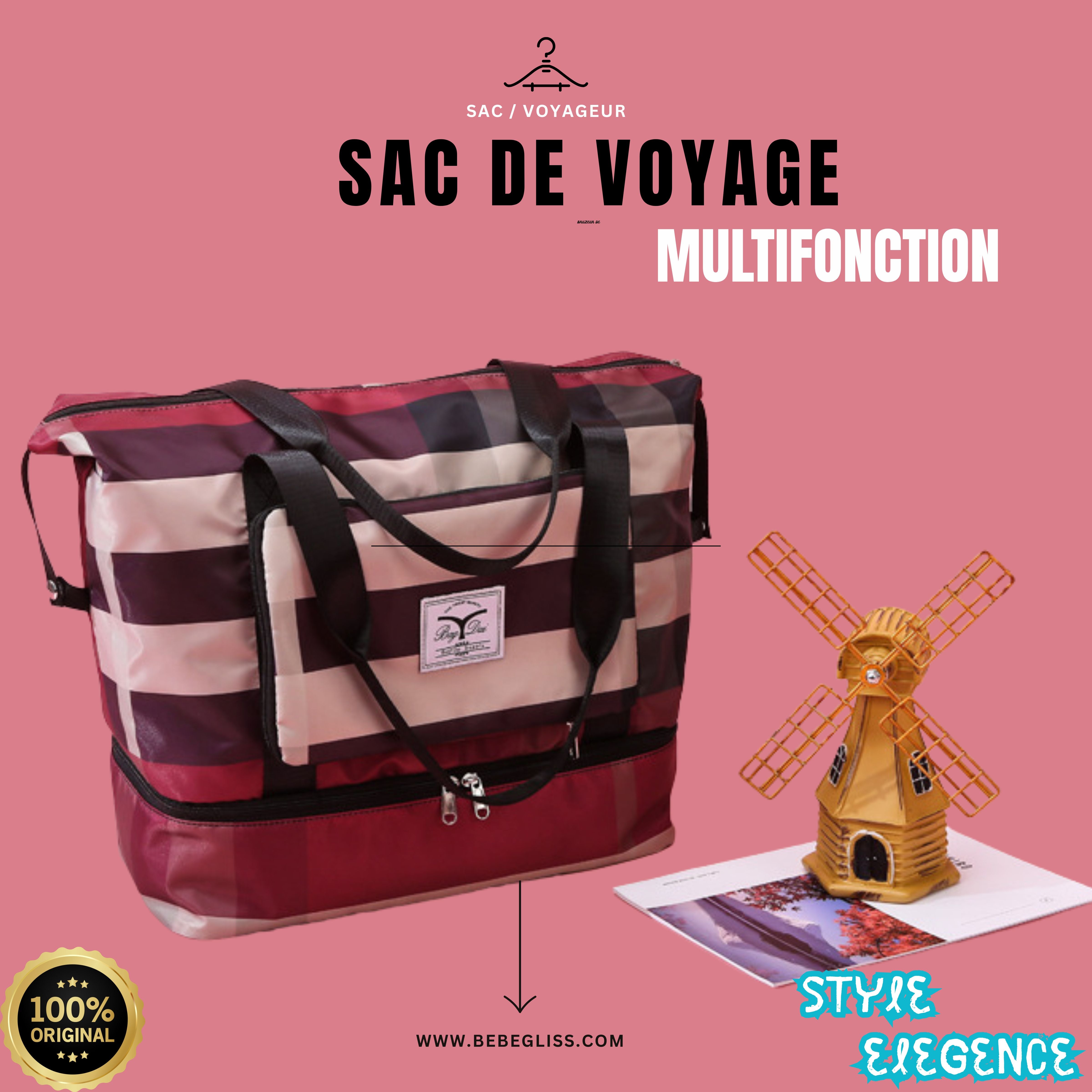 🎒 Sac de Voyage Pliable & Extensible Femme
